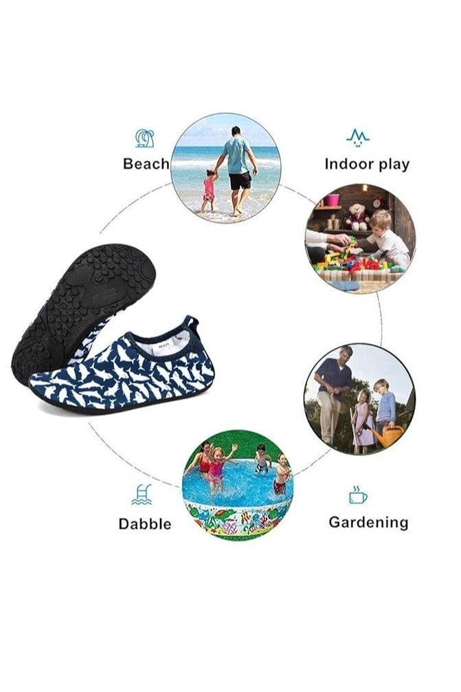 رونق حذاء مائي للأطفال بطبعة أسماك القرش المرحة مقاس 35، 34 مثالي للشاطئ والسباحة والأنشطة المائية، تصميم مريح وخفيف الوزن وسريع الجفاف._ حذاء مائي ـ جزمه مائيه - حذاء رياضي مائي_ أدوات سباحه ـ اكسسوارات سباحه ـ العاب مائيه ـ مستلزمات سباحه - Image 3